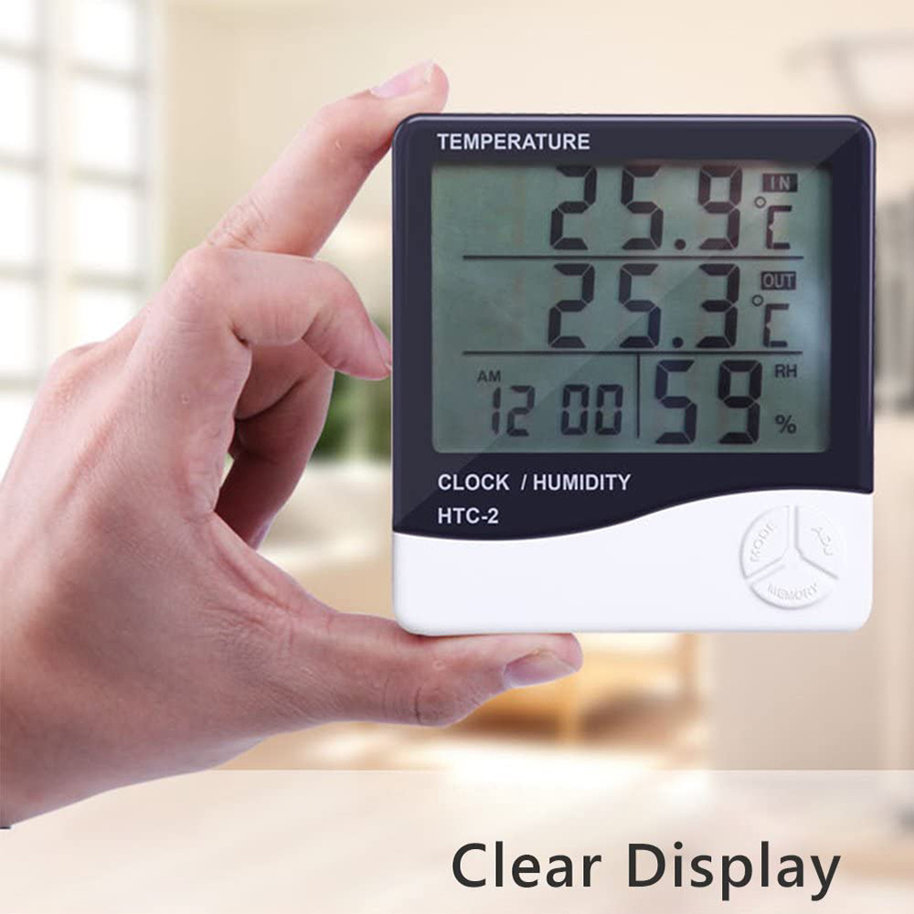 Weather Station Indoor - مقياس حرارة ورطوبة رقمي متعدد الوظائف