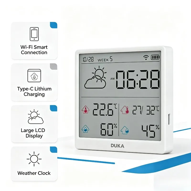 DUKA ATuMan مستشعر ذكي للحرارة - مراجعة Weather Station Indoor وسعره