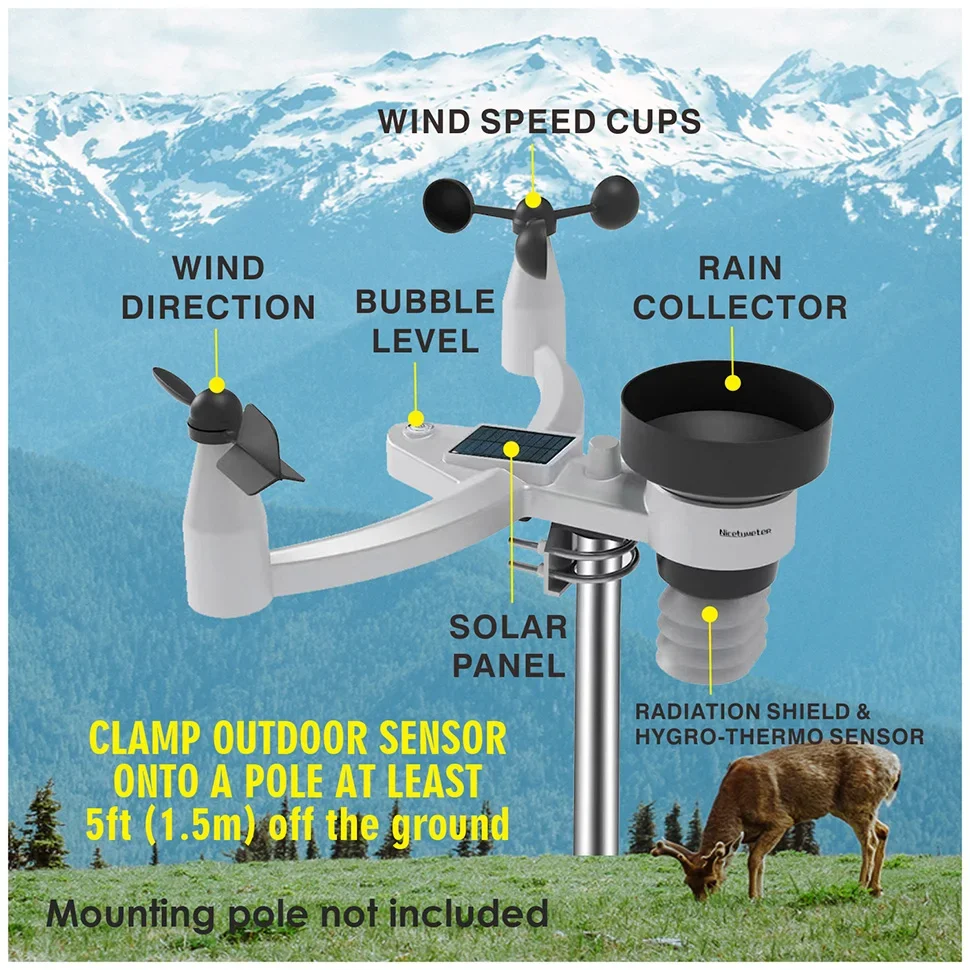في الهواء الطلق سرعة الرياح ال - مراجعة Weather Station Indoor وسعره