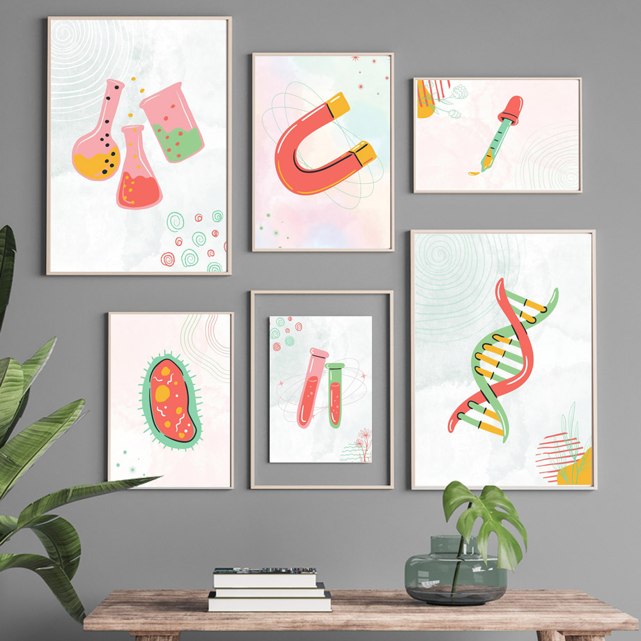 لوحات فنية جدارية بتصميم مينيم - مراجعة Science Nursery وسعره