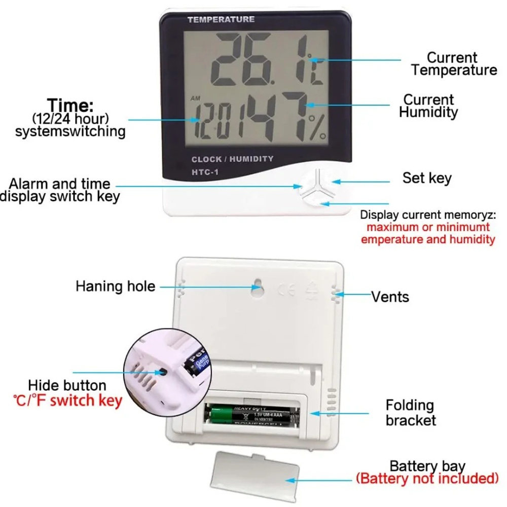 مقياس حرارة ورطوبة رقمي متعدد  - مراجعة Weather Station Indoor وسعره